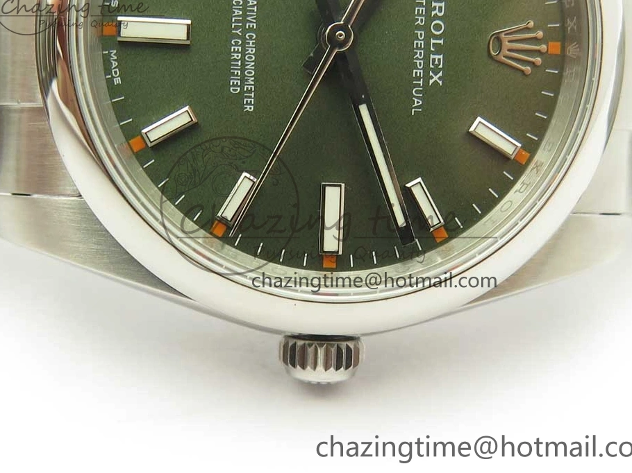 Best AAA Replica Sites Oyster 1:1 Sustainable Bracelet A Best 114200 Edition Dial 34mm UBF Green Perpetual SS 3297 on 0117